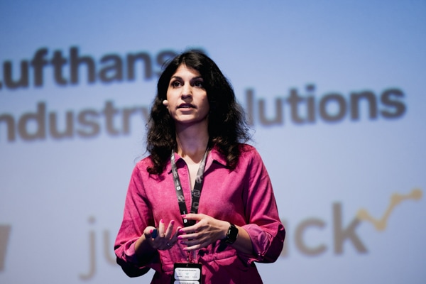 Collage image showing people at a previous code.talks event